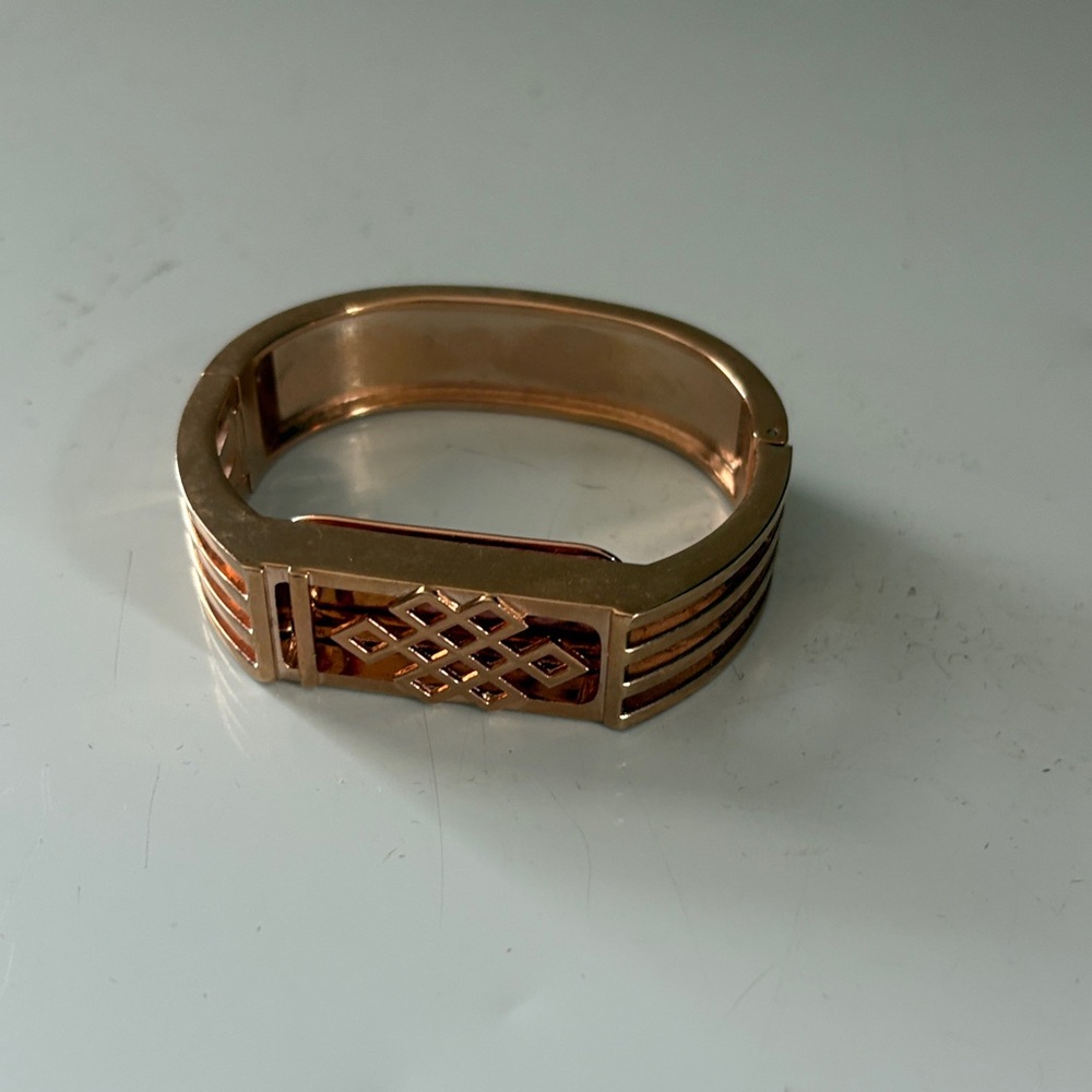 Jewelry rose gold metal bangle designed for the Fitbit Flex 2 fitness tracker